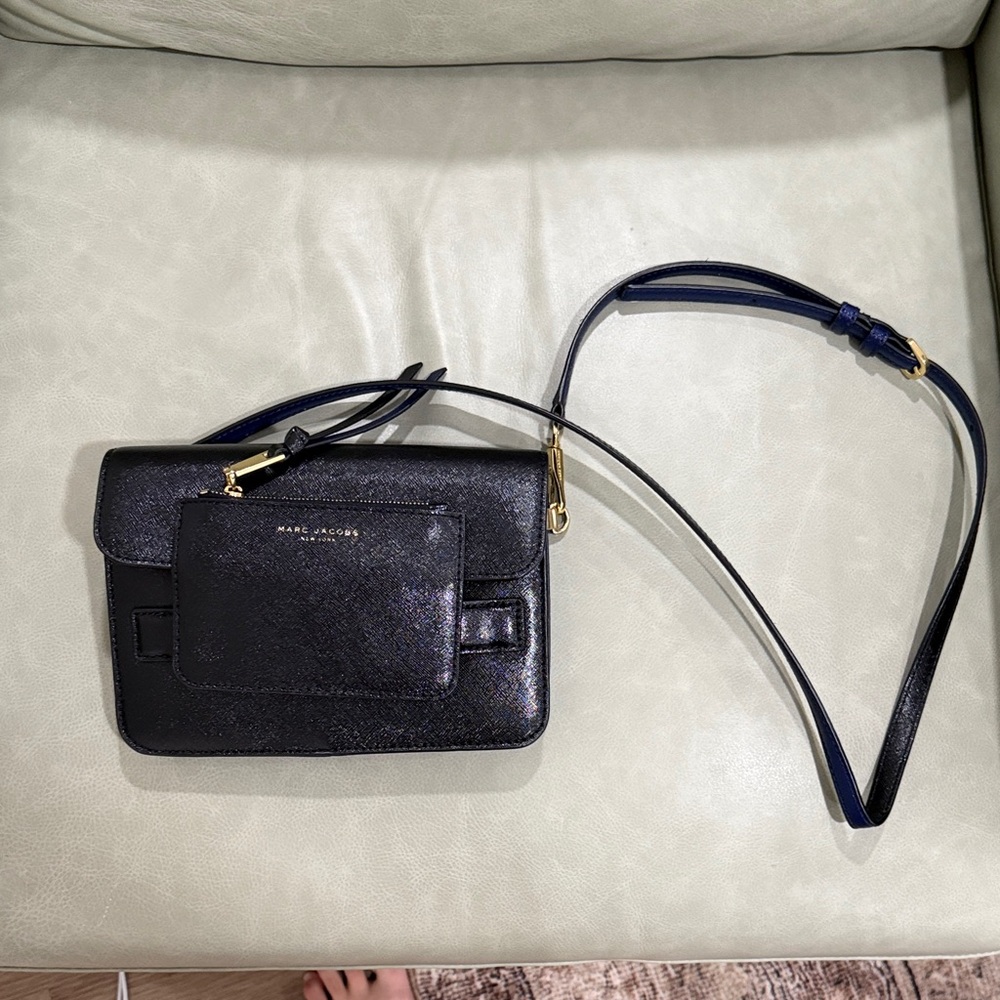 Marc Jacobs Shimmering Black Crossbody Bag